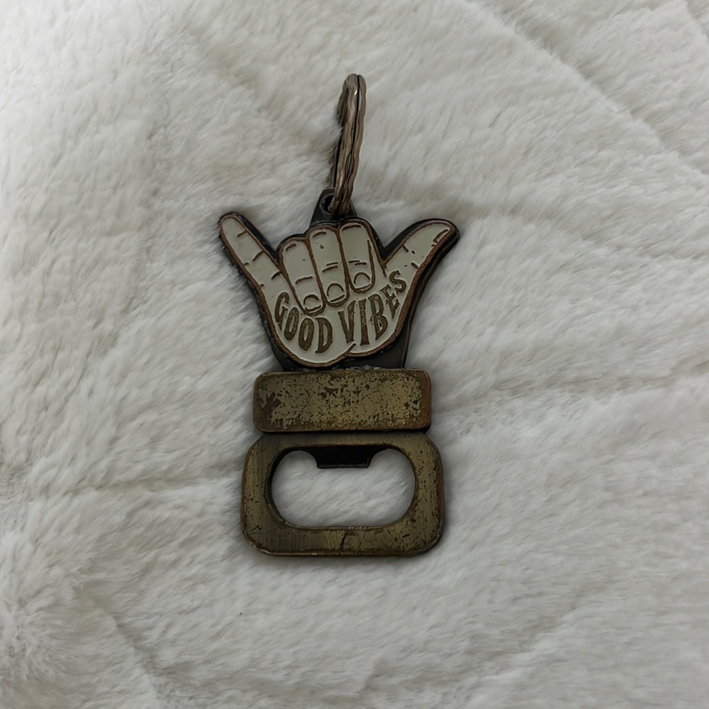 Vintage good vibes bottle opener